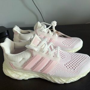 Adidas Light Pink and White Running Shoes